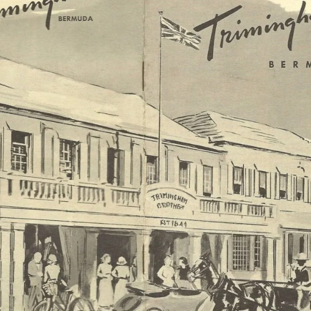 Trimingham Bermuda 1842-2005 Vintage Silk Scarf Hand-Rolled Flawless Map History